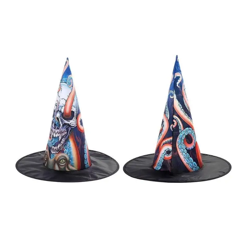 R1we polvo crânio cone bruxa chapéu presentes halloween moderno cosplay festa orname