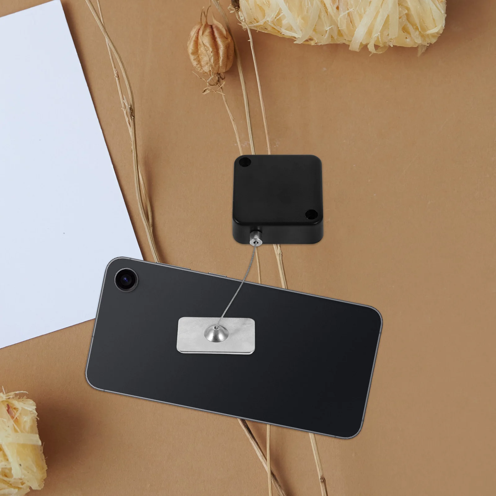 Anti theft Pull Box 1M Wire Rope Retractable Case Lock Clip Square Iron Cap for Digital Equipment Loss Prevention in