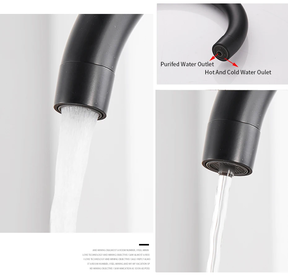 Black Kitchen Faucets Waterfilter Taps Kitchen Faucets Mixer Drinking Water Filter Faucet Kitchen Sink Tap Water Tap WF-0180