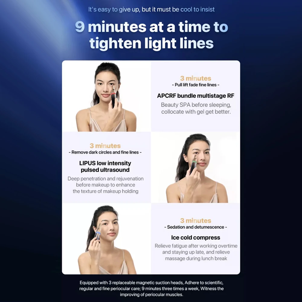 3in1 Anti-aging Wrinkle Removal Galvanic Massage Equipment Lifting Smart Eye Care Machine   Instrument