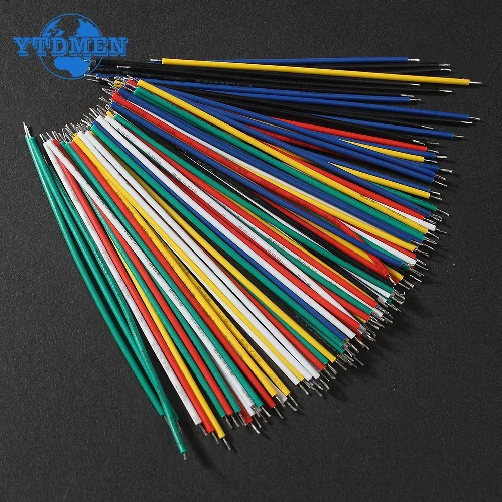 120 Uds. Cable de soldadura PCB de placa de pruebas estañada de 6 colores 24AWG / 26AWG Cable de puente Kit DIY cables electrónicos de alta calidad