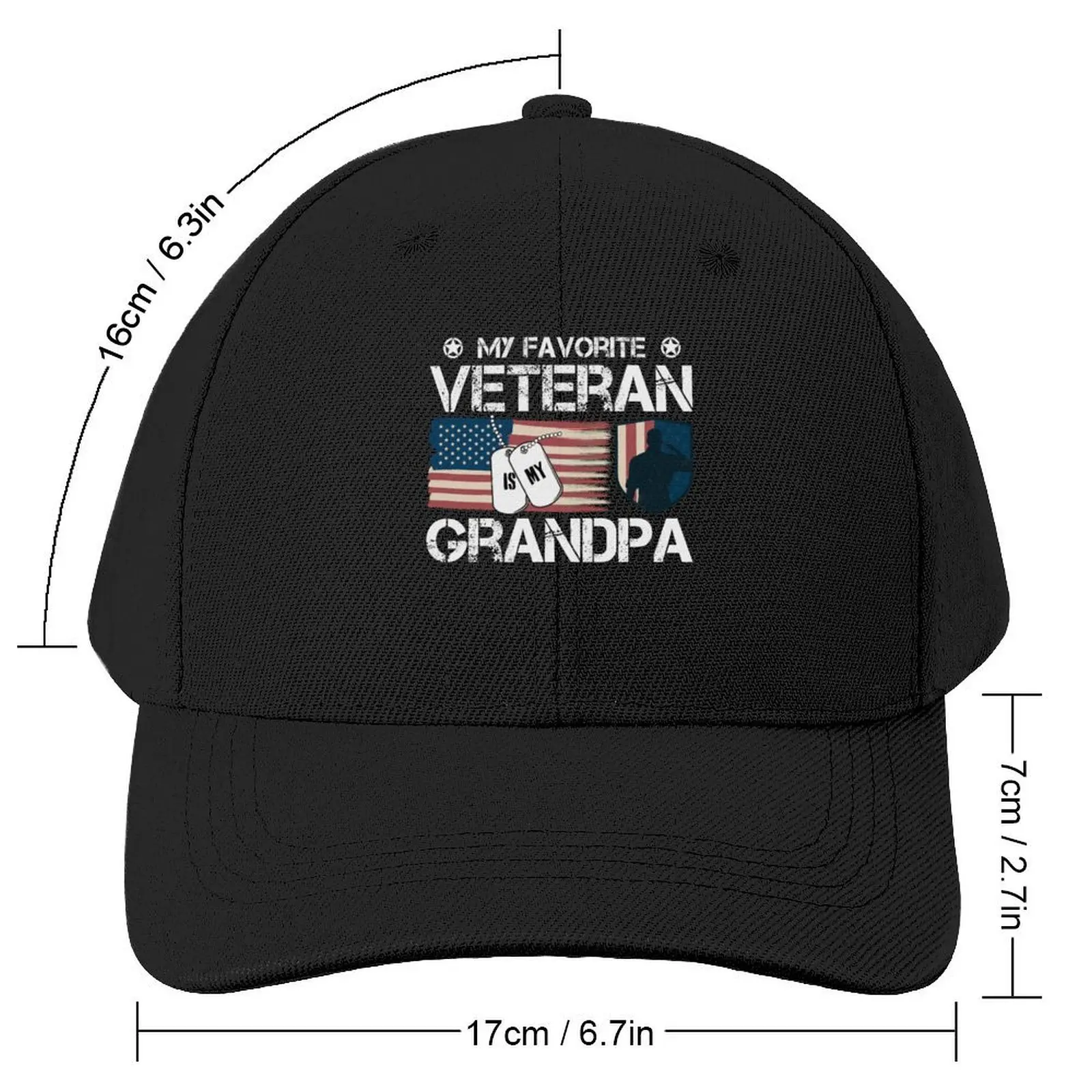 My Favorite Veteran is My Grandpa Respected Veteran Beloved Veteran Baseball Cap Wild Ball Hat cute Mens Women's