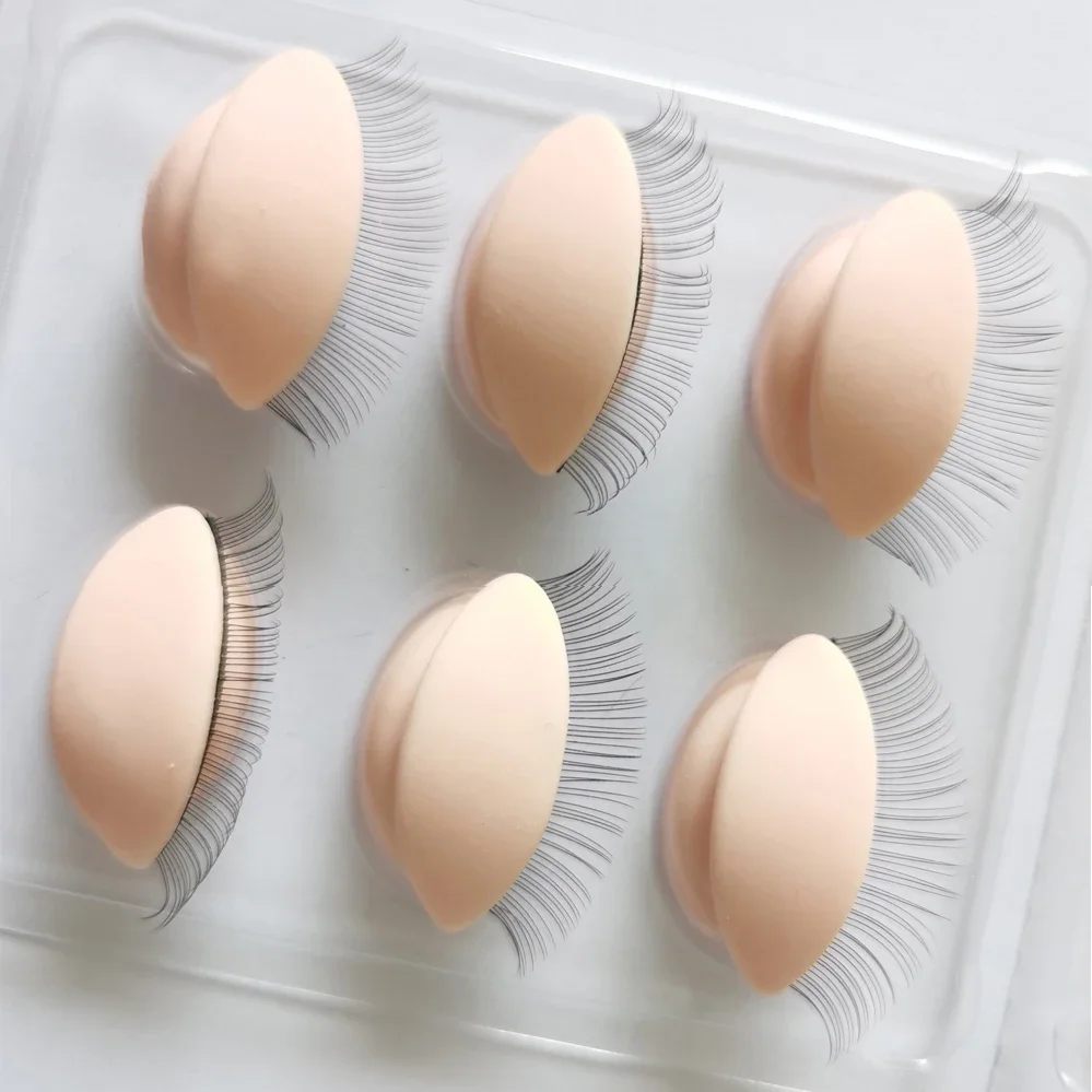 2024 Mannequin Replacement Eyelids Silicone Practice False Eyelash Extensions Flat  Mannequin Lashes Extension Eyelids