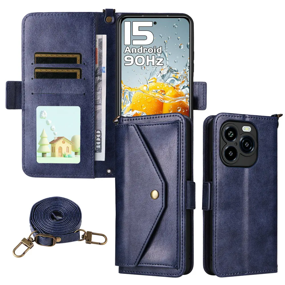 ل Oukitel C65 برو 2025 حافظة فاخرة Crossbody محفظة جلدية المغناطيس كوكه ل Oukitel C61 C60 C59 C1 برو C65 C 65 1 غطاء الوجه
