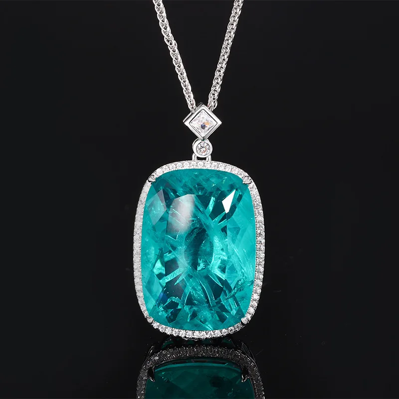 Gold-Plated European and American Dried Rose Square Pendant Necklace 20*28