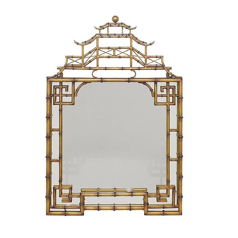 

Special-Shaped Pagoda New Chinese Architectural Element Style Decorative Wall-Mounted Entrance Wall Hanging Mirror