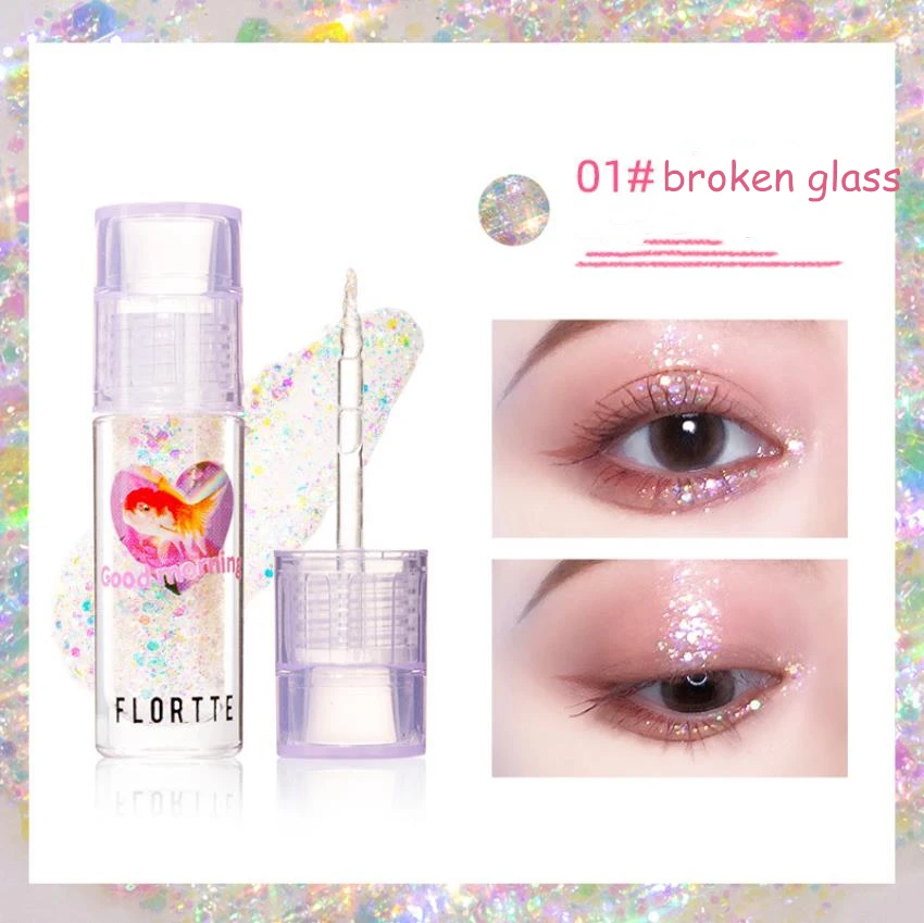 Flortte flüssige Lidschatten Herzinfarkt Serie Schimmer Glitter Pailletten Glanz aufhellen aegyosal Text marker Augen Make-up