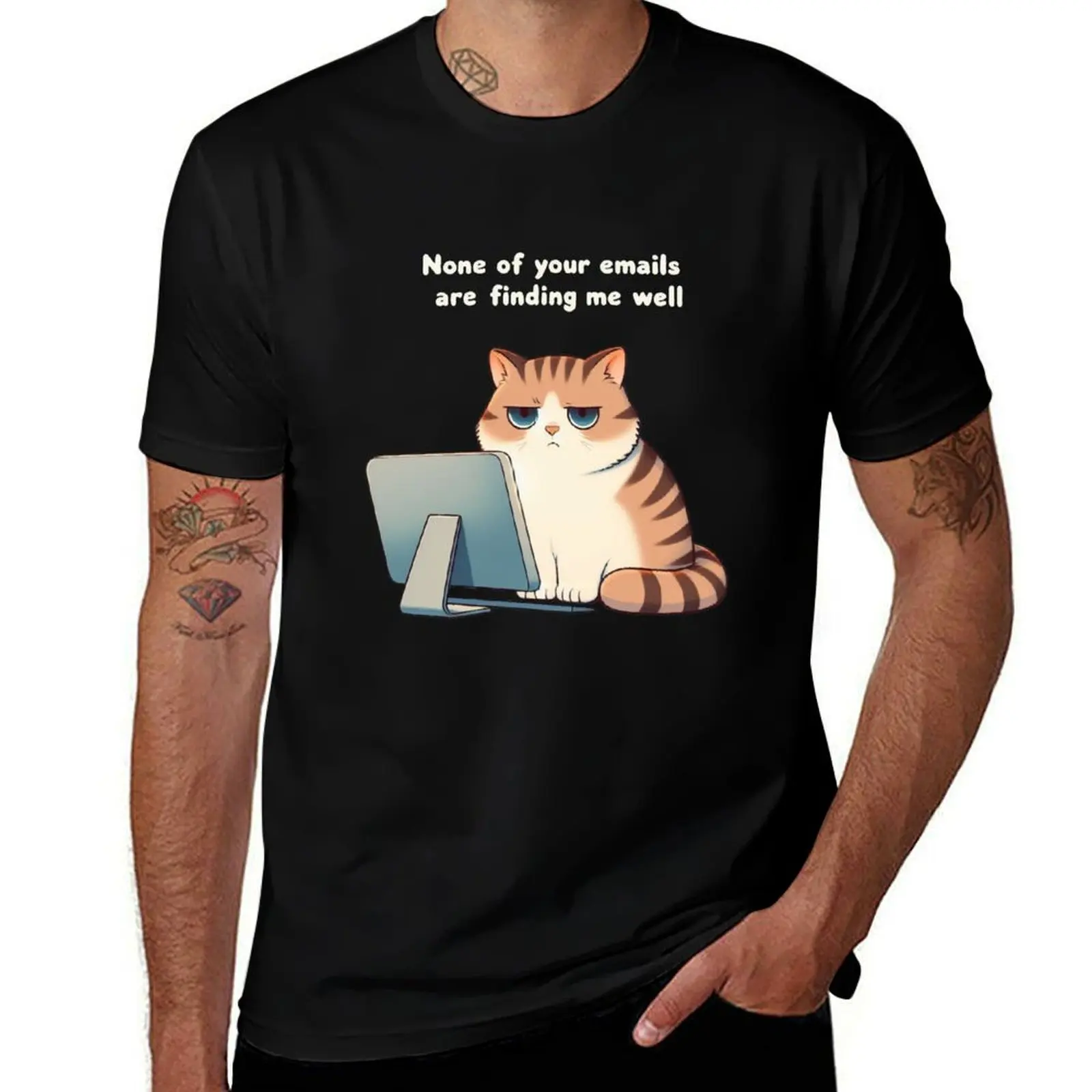 None of your emails are finding me well T-Shirt All Match Print Short Sleeve Top T-Shirt