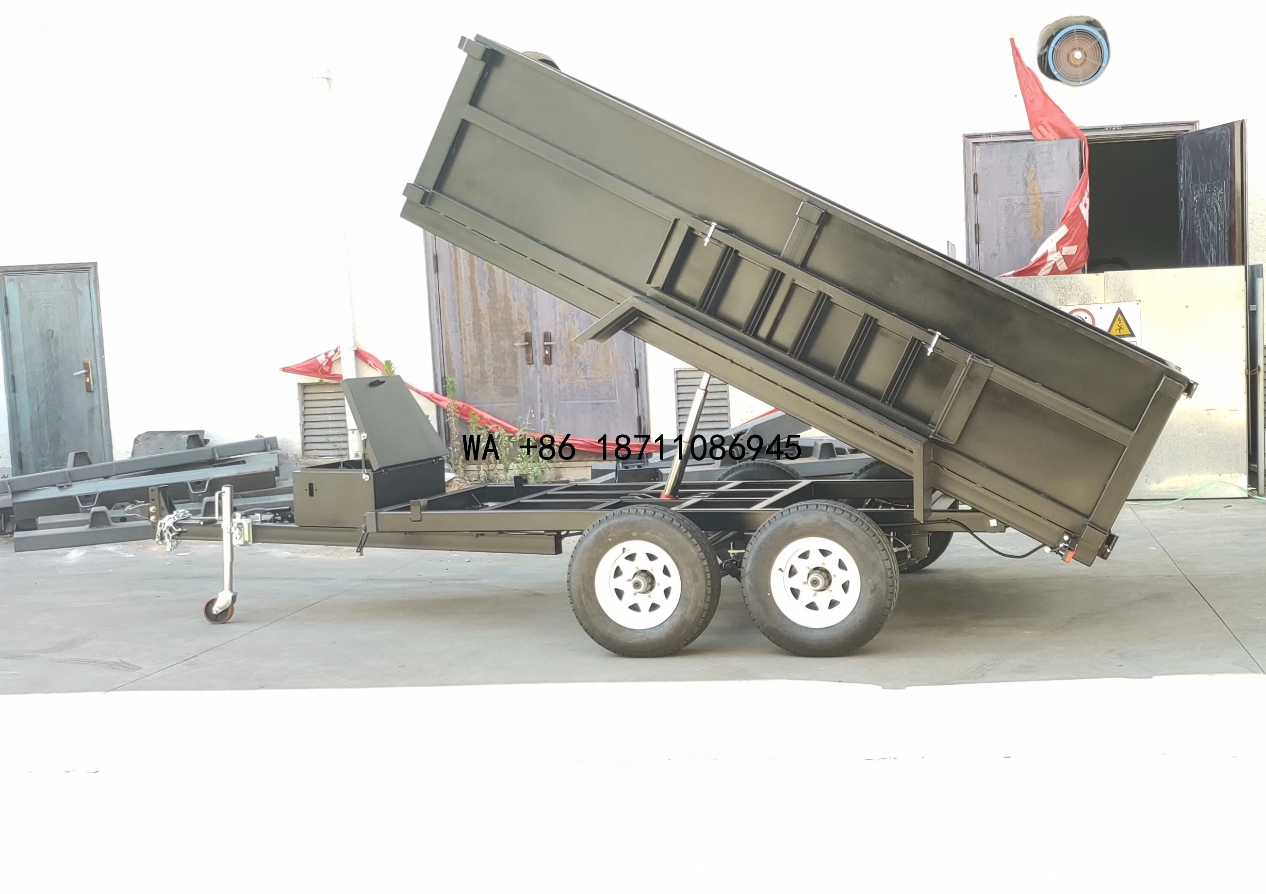 （Factory Direct Sale）Hydraulic Tipping Trailer for Agricultural Tractors 5-10 Ton Farm Dump Trailer for Farm Use