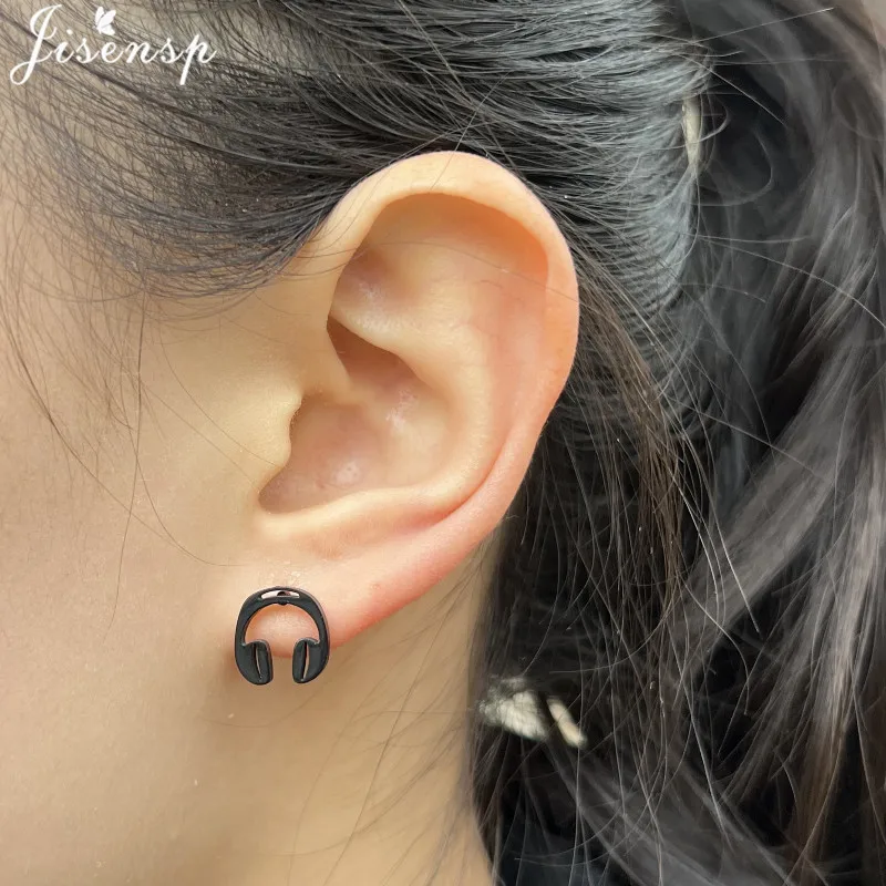 Unique Christmas Earring Stainless Steel YES NO Cactus Footprint Music Stud Earrings for Women Tiny Star Boots Jewelry Girl Gift