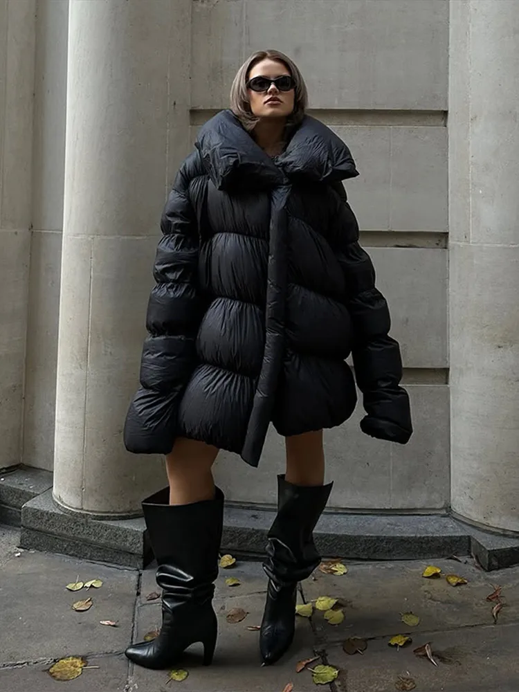 Oversize Thicken Cotton Jackets Women Lapel Long Sleeves Loose Warm Coats Female 2026 Winter New Fashion Solid Casual Outwears 4 Oversize Thicken Cotton Jackets Women Lapel Long Sleeves Loose Warm Coats Female 2026 Winter New Fashion Solid Casual Outwears 4