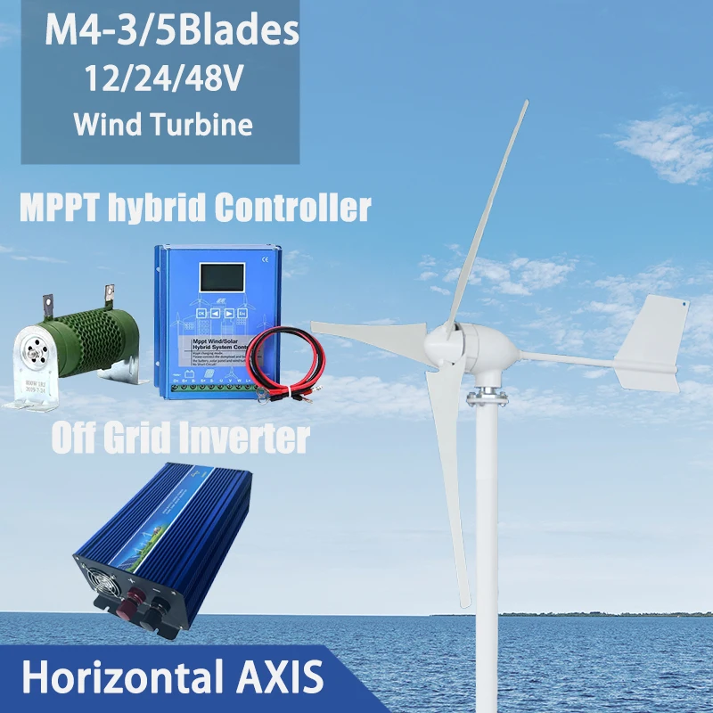 

Household Small Horizontal Wind Turbine Generator 15000W 20000W With Mppt Controller 12V 24V 48V Low Noise New Energy Windmill