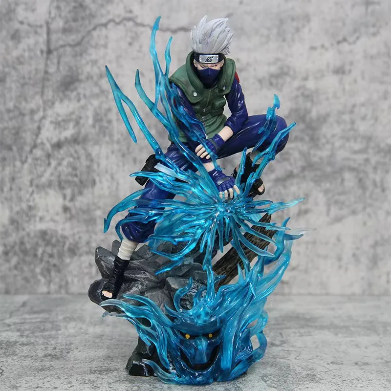 Tokoh Naruto Hatake Kakashi 24cm tokoh Anime NARUTO, ornamen tokoh aksi ukuran besar, mainan anak-anak kartun hadiah ulang tahun keren