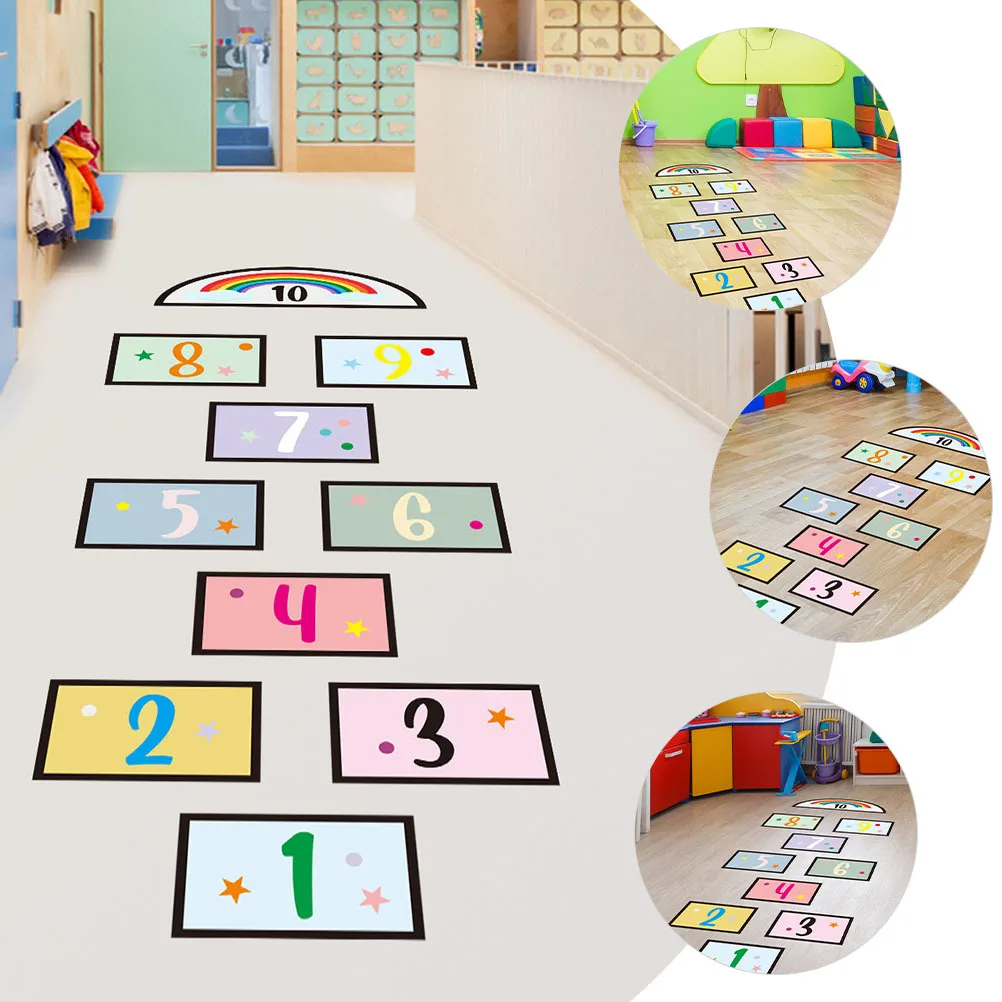 Número adesivo tapete educacional crianças jogar esteira para o quarto sala de estar berçário treliça piso decalque decalque