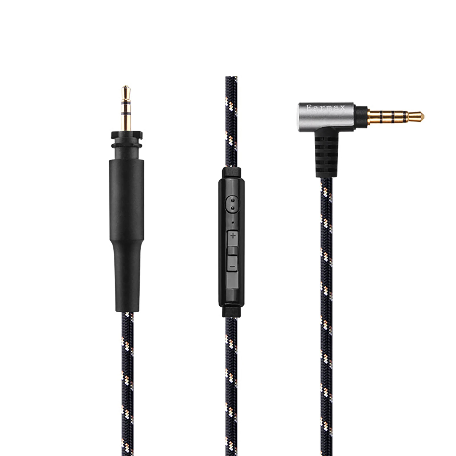 Nylon Audio Headphone Cable With Mic For Shure SRH840A SRH440A SRH840 SRH940 SRH440 Headset Accessories 1.3m Earphone Cord Black image 3