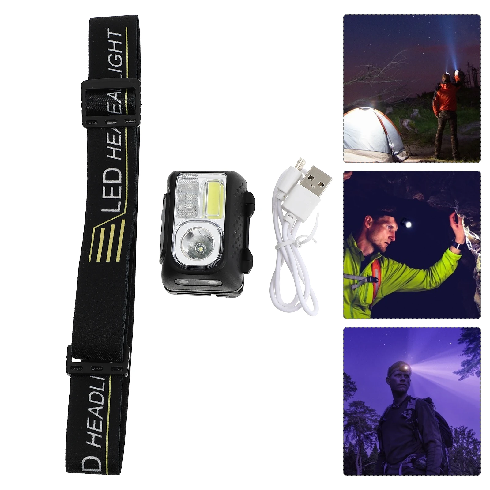 

Induction Headlight Outdoor Multi functional Fishing Sensor Riding Light USB Rechargeable H held Flashlight Headlamp Large