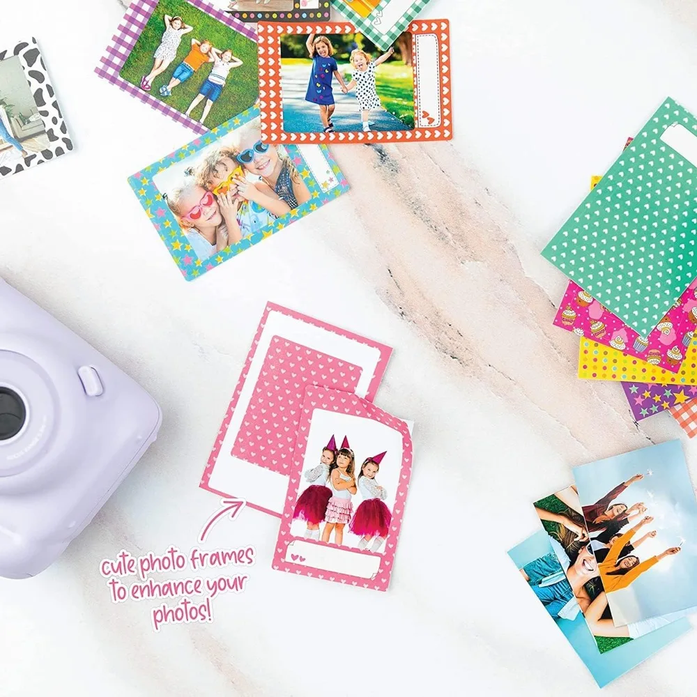 Compact Instant Camera in Pastel Blue with 40-Sheet Film Pack and Carrying Case, Strap, Album, Stickers view 6