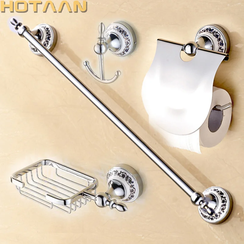 .,Stainless Steel + ceramic Bathroom Accessories Set,Robe hook,Paper Holder,Towel Bar,Soap basket,bathroom sets,