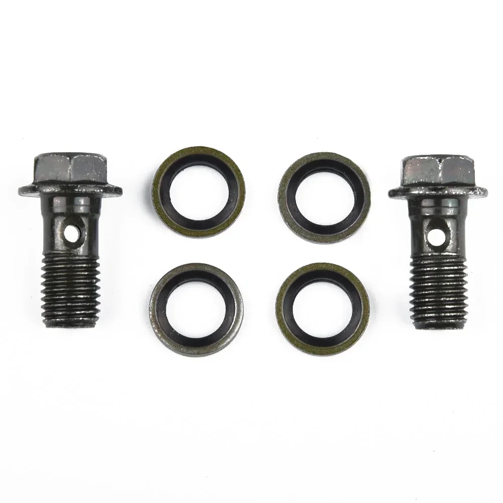 2pcs M10 X 1.25mm Motorcycle Brake Tubing Bolt+4pcs Washers Set Motorbike Brakes Motorcycle Parts  Brakes