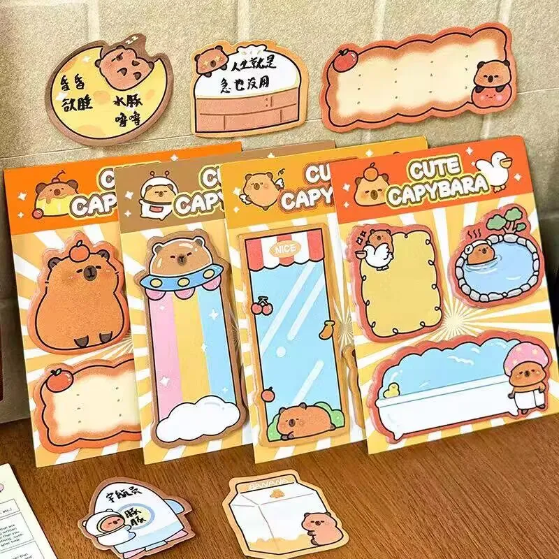 48pcs/lot Kawaii Capybara Memo Pad Cute N Times Stationery Label Notepad Bookmark Post School Supplies