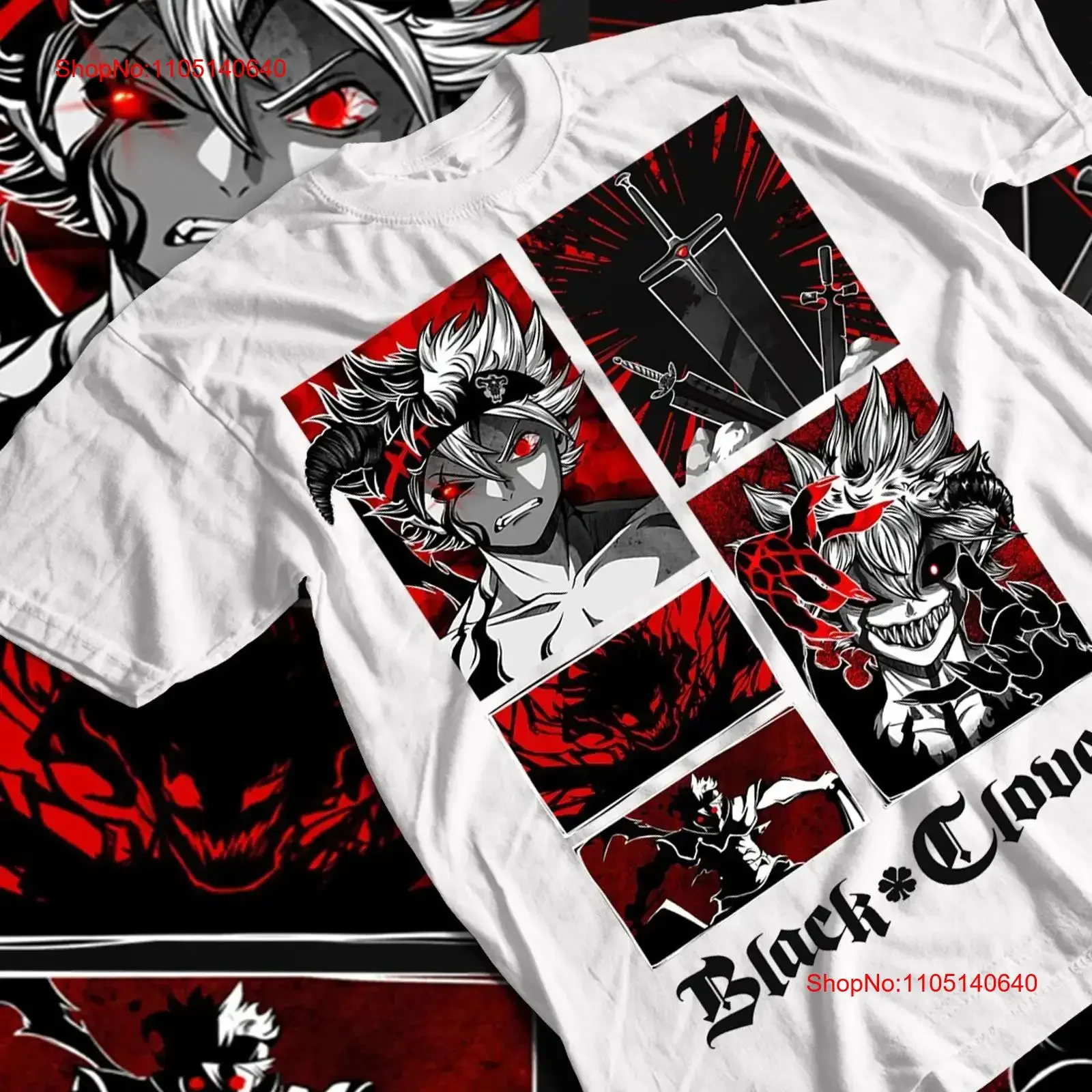 

Black Clover Asta Yuno Anime Manga T Shirt Heavy Cotton vintage Washed Slightly Soft Casual Comfortable Versatile Unisex