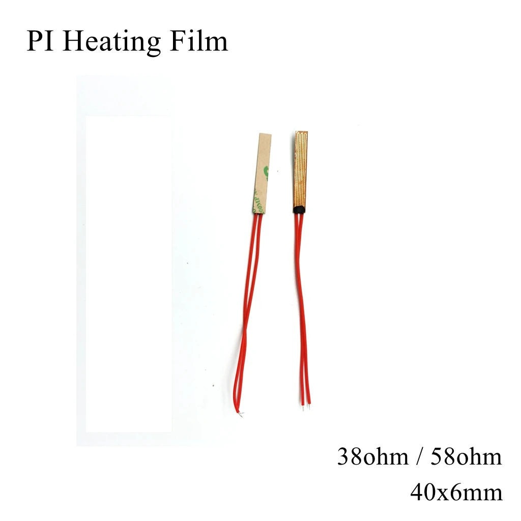 40x6mm 5V 12V 24V 110V 220V PI Heating Film Polyimide Adhesive Electric Heater Plate Panel Pad Mat Fuel Foil Oil Engine Tank