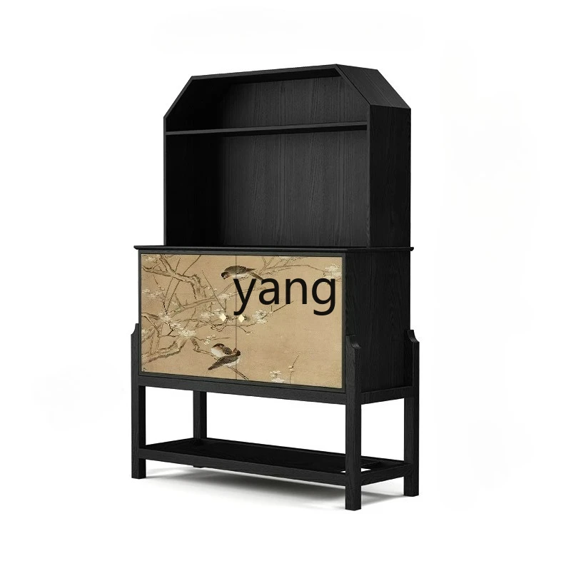 

LTT Chinese solid wood dining side cabinet integrated living room storage cabinet against the wall entrance cabinet