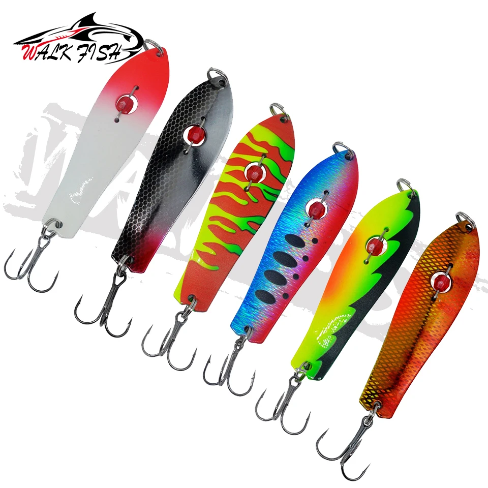 المشي الأسماك 1 قطعة المعادن الصيد إغراء المغازل ملعقة الطعم الثابت التصيد 93 مللي متر 28 جرام النحاس سبينر بايك جثم المياه العذبة الصيد السحر