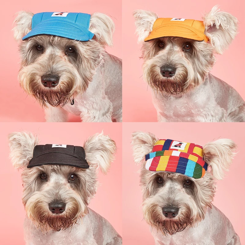 Pet Fashion Dog Baseball Hat Puppy Cute Outdoor Sports Sun Cap Pet Accessories Small Medium Dog Solid Color Windproof Hat