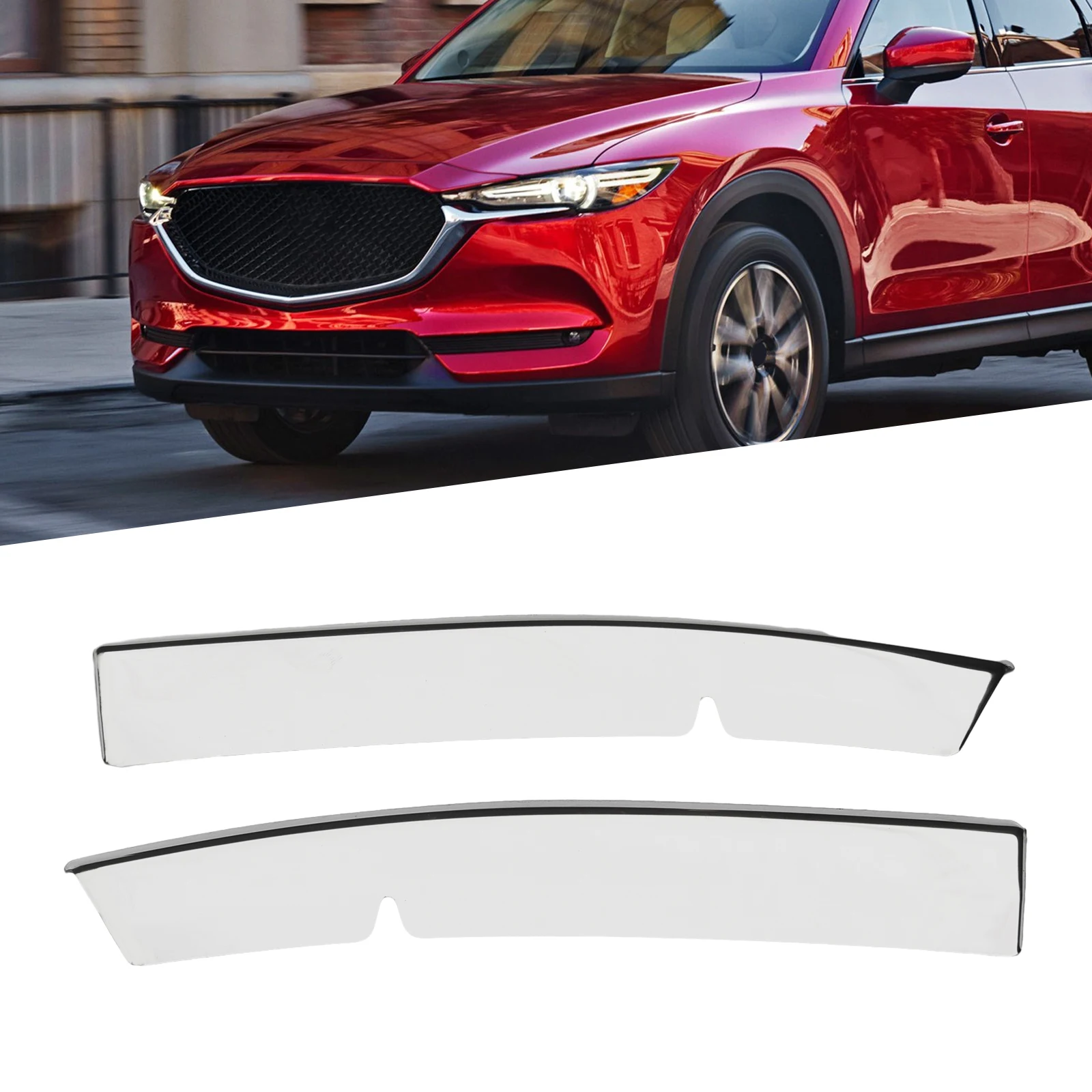 1 Pair Car Chrome Front Bumper Lower Grille Cover Trim Strips Decoration Cover Trim For Mazda CX-5 Mesh Trim Replacement Parts