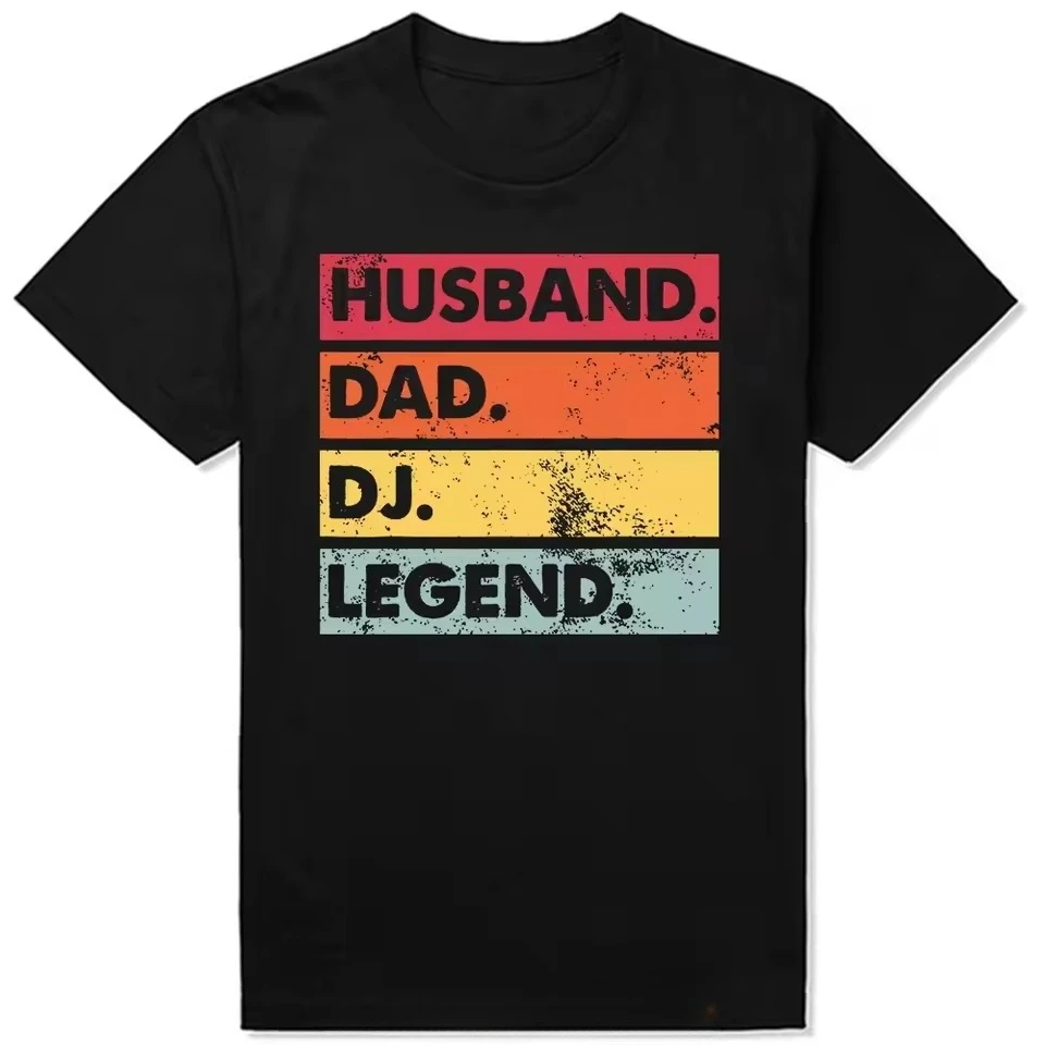 Husband Dad DJ Legend Funny Disc Music Player Oversized T-shirt Summer Men's women Clothing  Tshirt Birthday Fitness T Shirt