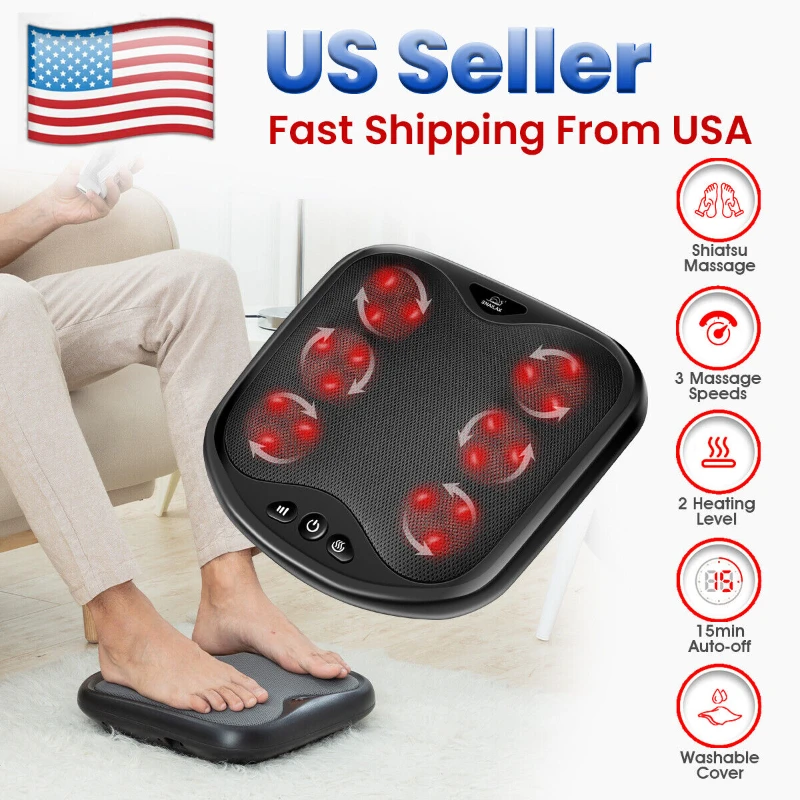 

Snailax Foot Massager Machine with Heat Blood Circulation Mat Deep Kneading Feet
