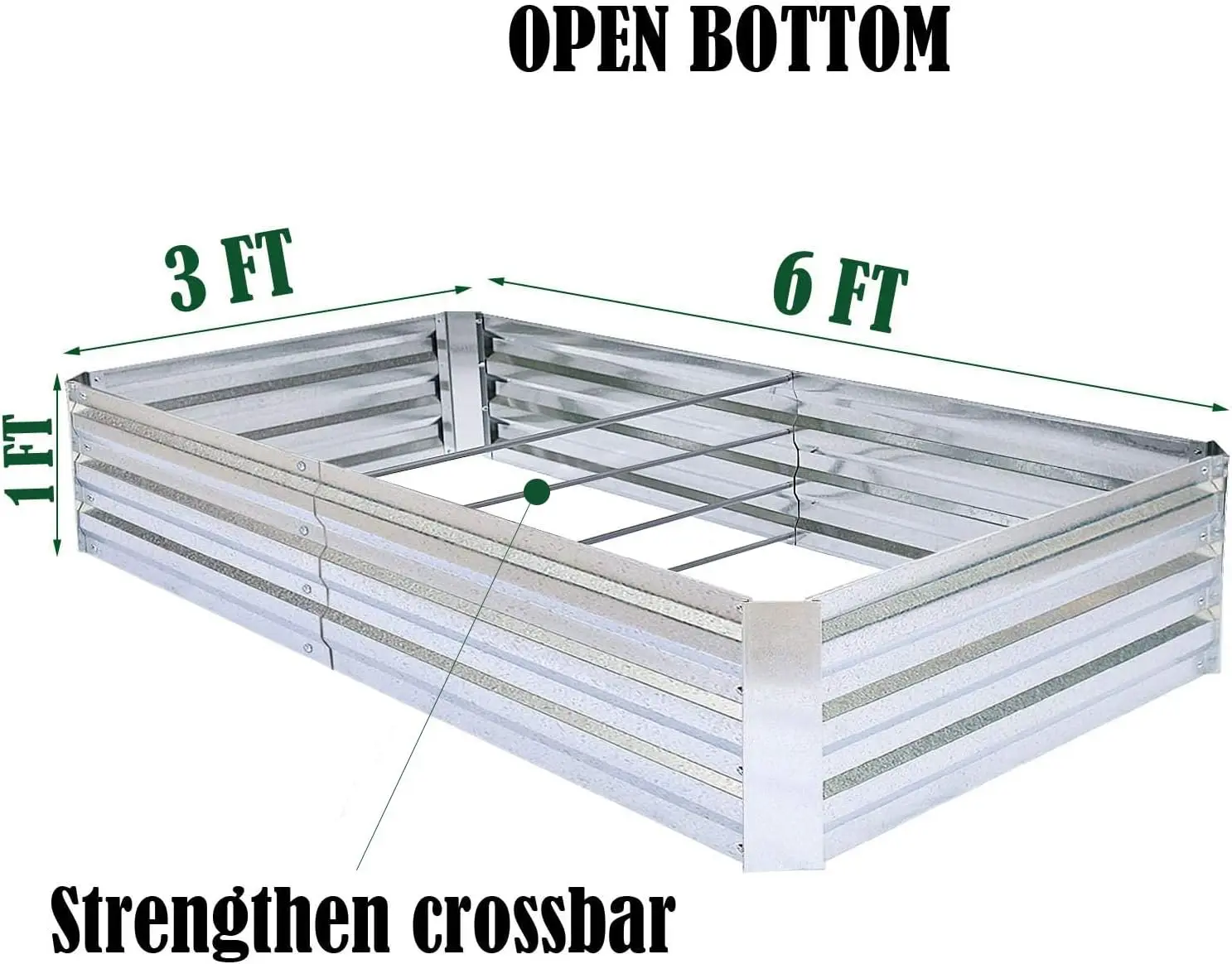 Galvanized Raised Garden Bed 6x3x1ft 2-Pack, Compact Size Above Ground Planter,No-Deform,Rust-Resist,Heavy-Duty Metal Planting Beds for Vegetables, Herbs,Flowers,small Yards Patios