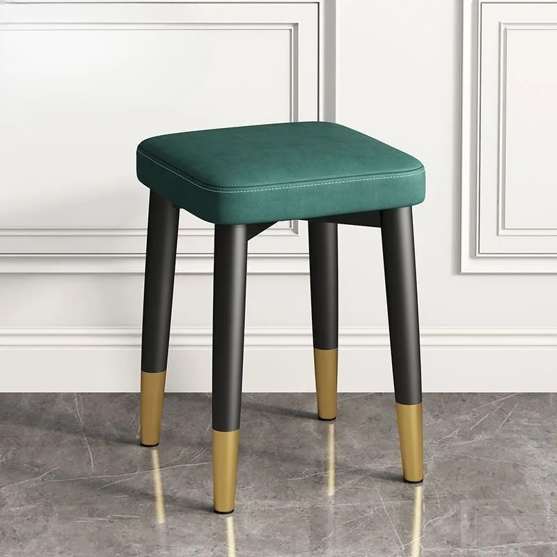 1pc Household Minimalist Tech Fabric Dining Chair Square Stool Student Dorm Bedroom Makeup Stool