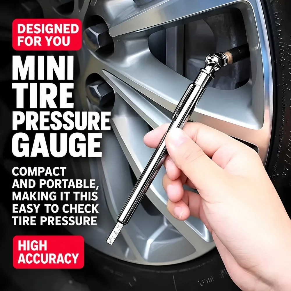 Portable Tire Pressure Gauge Metal High Precision Tyre Pressure Pen Pen Style Dual Unit Readout Tire Pressure Checker