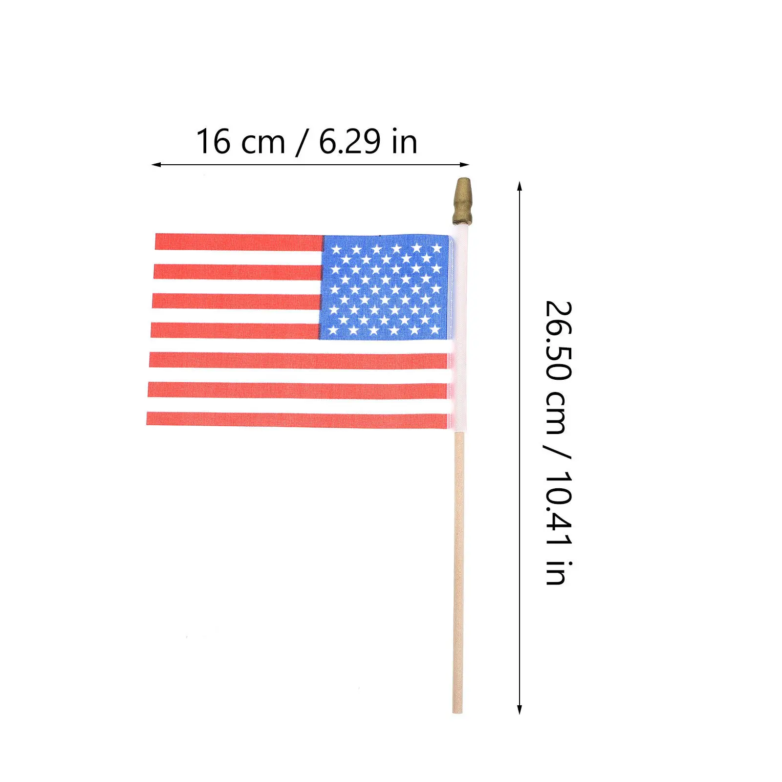 40Pcs Small American Flags on Wooden Stick Polyester Fabric Tear Resistant Hand Waving Flags for Independence Day Memorial Day