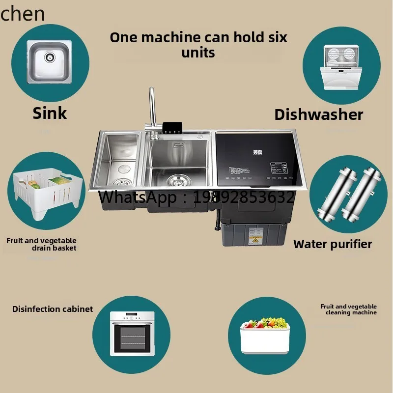 XW SL-V3-47 Sink steam cleaner Fully Automatic Integrated Embedded Intelligent Dish Brushing Machine