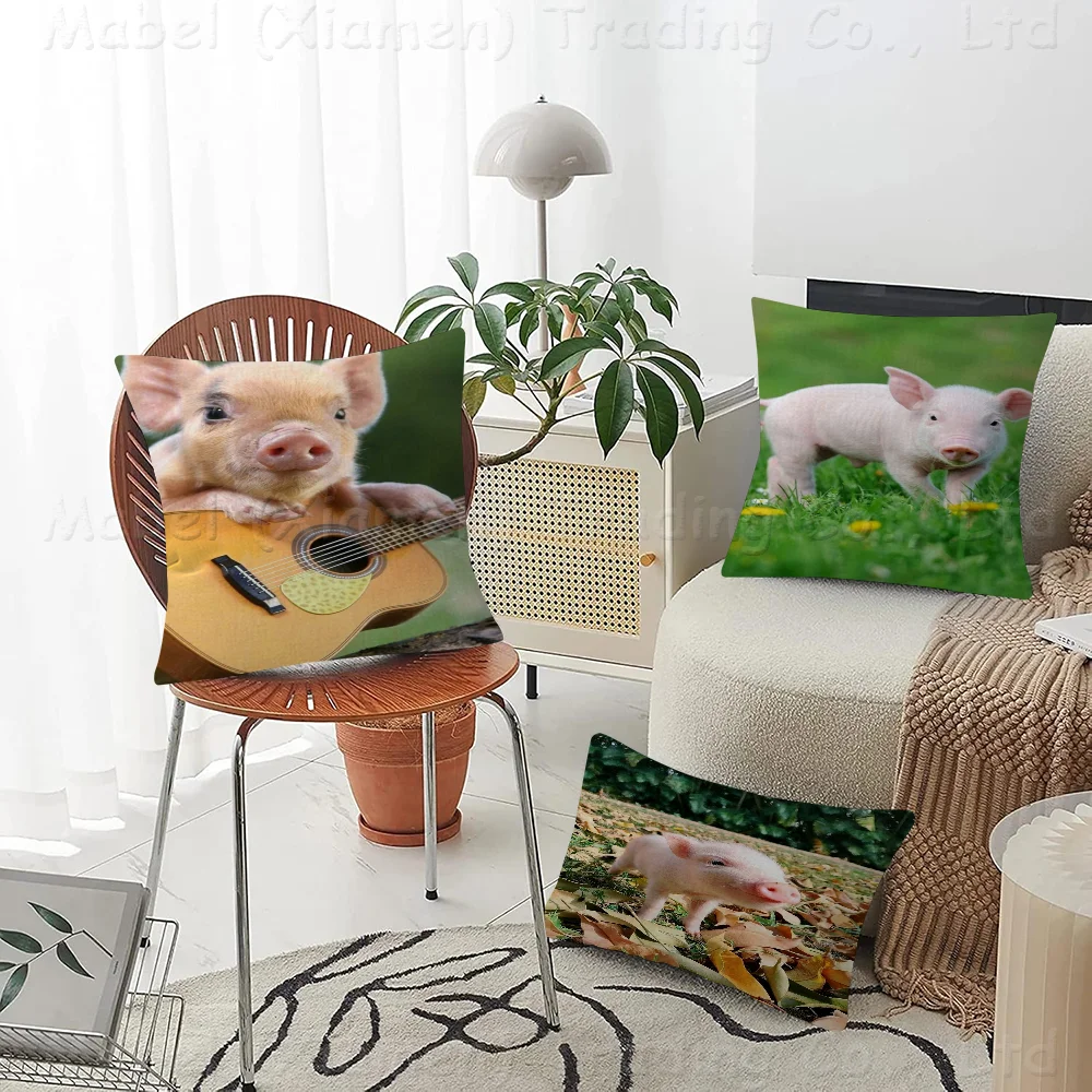 

Pink Little Pig Pillow Cover Sofa Cushion Cover Home Room Decoration Children Gift