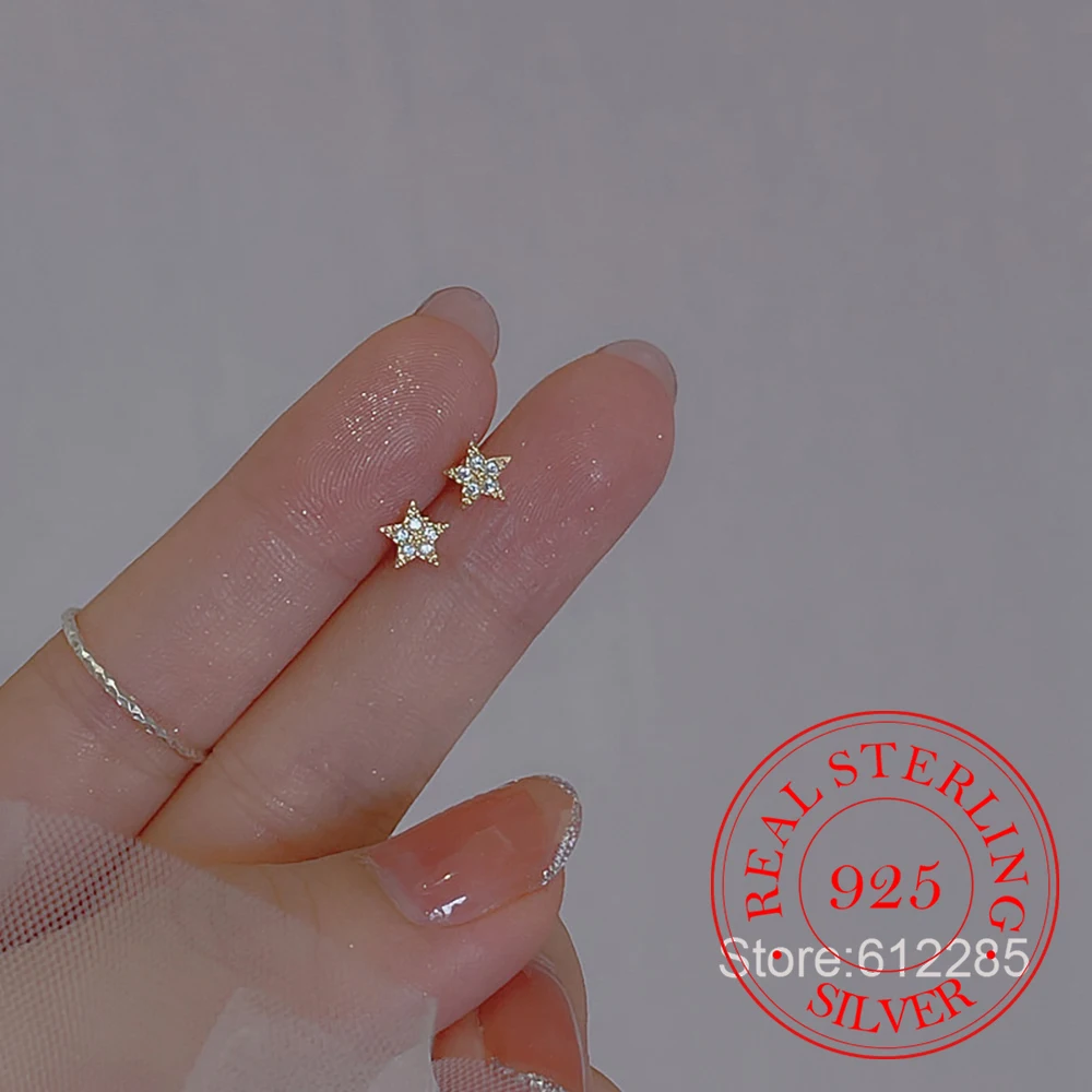 

Серьги-гвоздики из стерлингового серебра 925 пробы с кристаллами пентаграммы и звездой для женщин, рождественские подарки, украшения для пирсинга, Aretes De Mujer, подарки на вечеринку