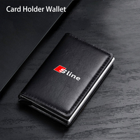 Car Accessories ID Card Pop-up Leather Alloy Wallet Storage Box For Audi Sline Quattro A3 A4 A6 A5 Q5 A1 Q7 Q3 TT S1 SQ5 RSQ3