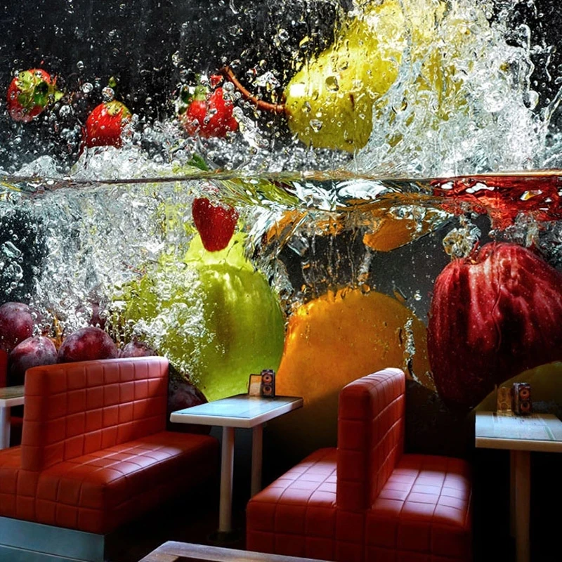 Customized 3D Mural Photo Wallpaper Fruits Spray Modern Creative Restaurant Living room sofa TV background wall bedroom water 8d