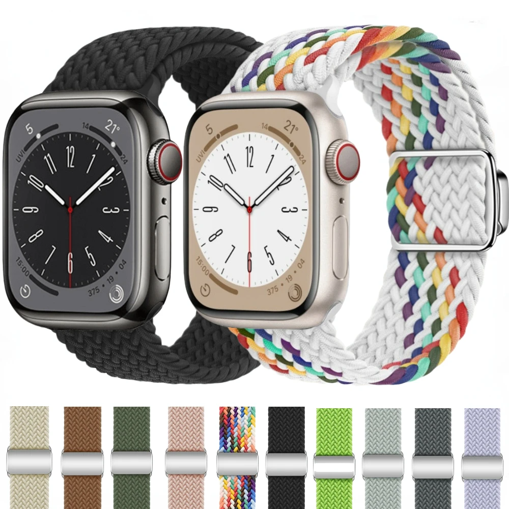 

Magnetic Loop Strap For Apple Watch Band 49mm 45mm 41mm 44mm 40mm 42mm 38mm Nylon Wristband iWatch Series Ultra 9 8 7 6 5 4 3 SE