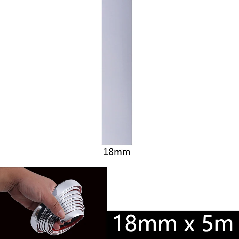 NIEEXW 3M/5M Chrom Moulding Trim Auto Tür Schutz Aufkleber Streifen Stoßstange Grill Auto Anti-Kollision Band tür Rand Schutz Platte Aufkleber 6