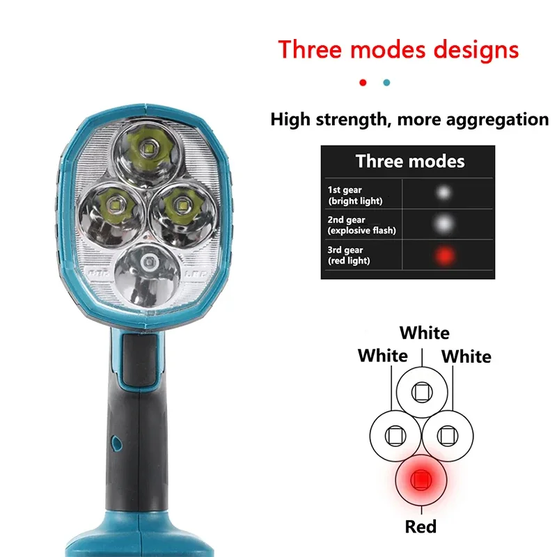 Tragbare faltbare Taschenlampe im Freien LED-Beleuchtung Not lampe Nachtarbeit Scheinwerfer Taschenlampe für Makita 18V Li-Ionen-Batterie bl1830