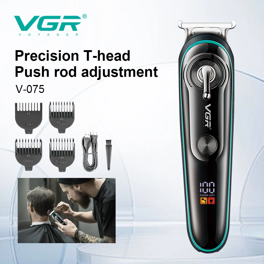 VGR 075 Electric Beard Trimmer Professional Rechargeable Cordless Hair Trimmer for Men