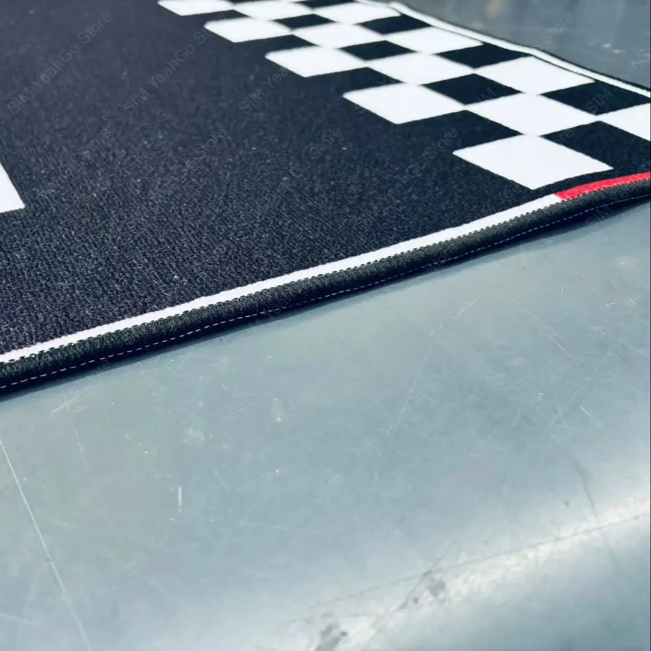 SIMDT Racing Game Carpet Racing Simulator Floor Mat Heavy-Duty Anti-Skid Design Machine Washable Blended Carpet for Gaming Seat