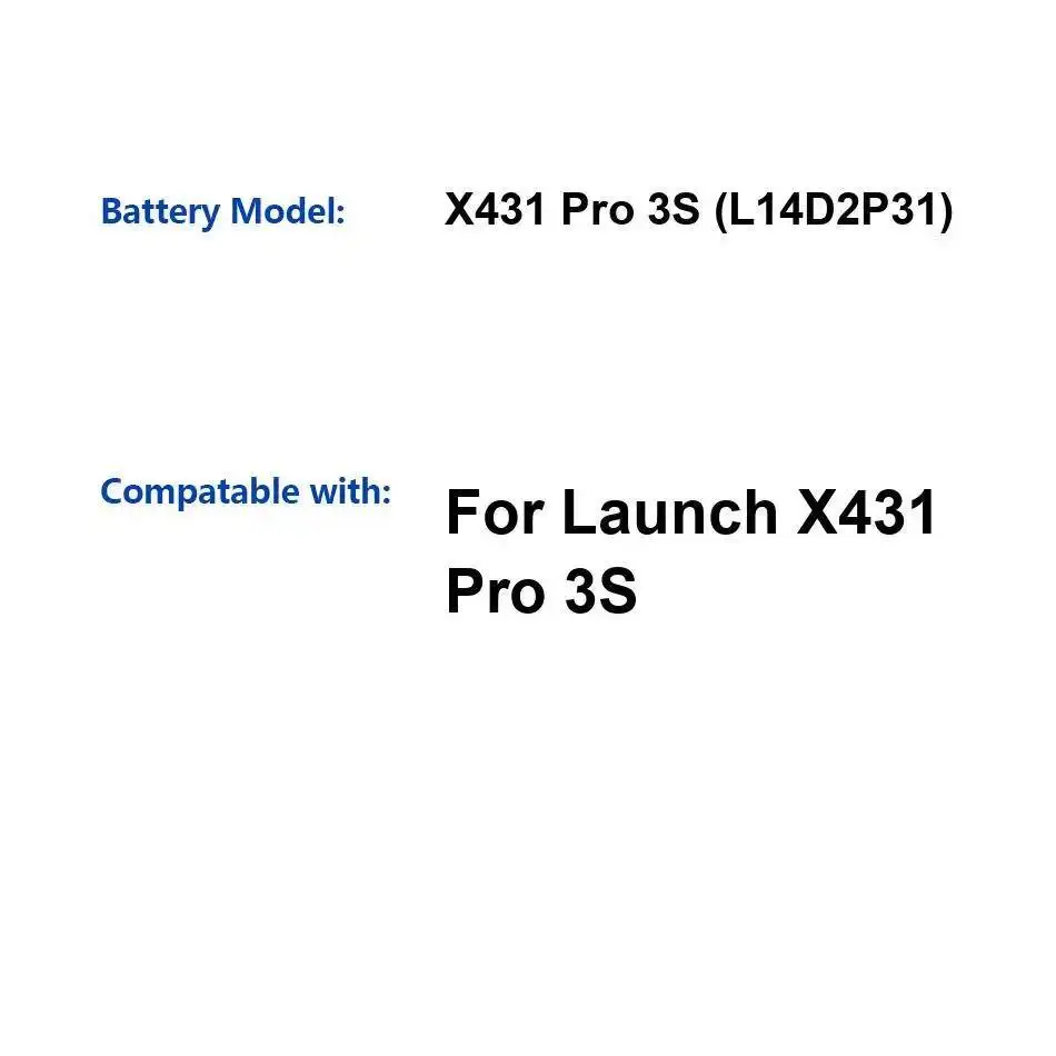 

Для Launch X431 Pro 3S L14D2P31 аккумулятор для планшета 7000 мАч высокой емкости