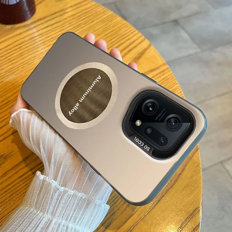 حافظة هاتف مغناطيسية مضادة للسقوط لتبديد الحرارة لهاتف OPPOReno 15/14/13Pro 15ProMax 15/14/13F 14FS غطاء حماية صلب متجمد