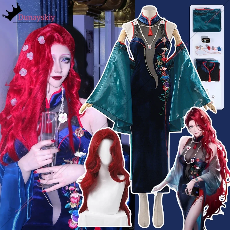 

Игра Path To Nowhere Cabernet Косплей Костюм Китайский Стиль Cheongsam Платье Ретро Платье Cabernet Ролевой Парик Обувные Костюмы 3xl