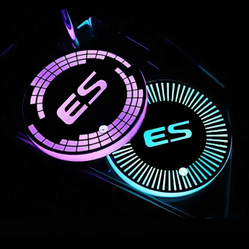 For ES ES200 ES250 ES260 ES300 Multicolor LED Car Coaster Car Water Cup Mat Light Auto Ambient Light Accessories